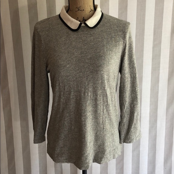 J. Crew Sweaters - J Crew Gray Peter Pan Collar Sweater top